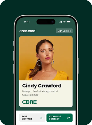 Digital business card interface