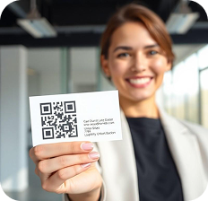 Person using digital business card