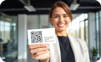 Person using digital business card on mobile